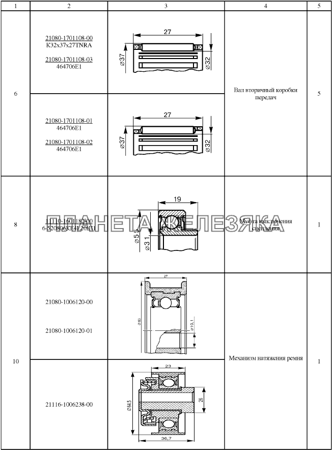 Подшипники № 3 Lada Granta-2190