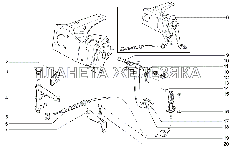 Привод сцепления Lada Granta-2190