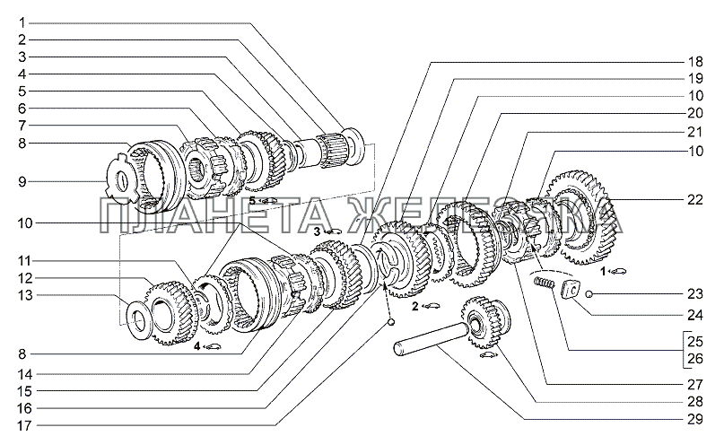 Шестерни коробки передач Lada Granta-2190