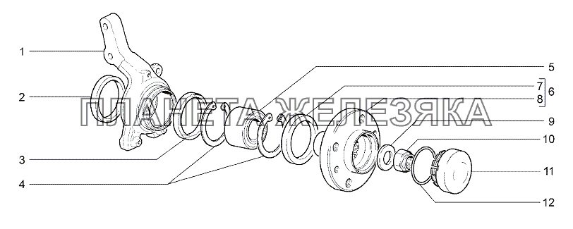 Кулаки поворотные и ступицы Lada Granta-2190