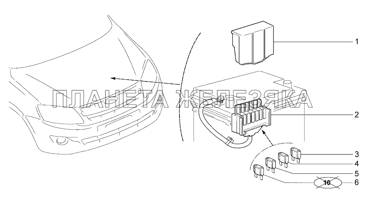 Блок предохранительный Lada Kalina 2192, 2194