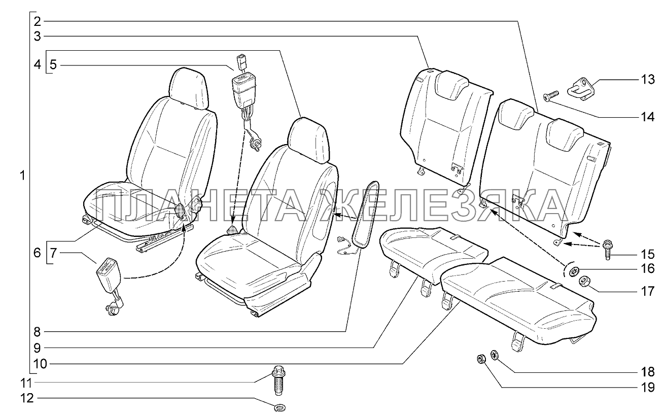 Сиденья Lada Kalina 2192, 2194