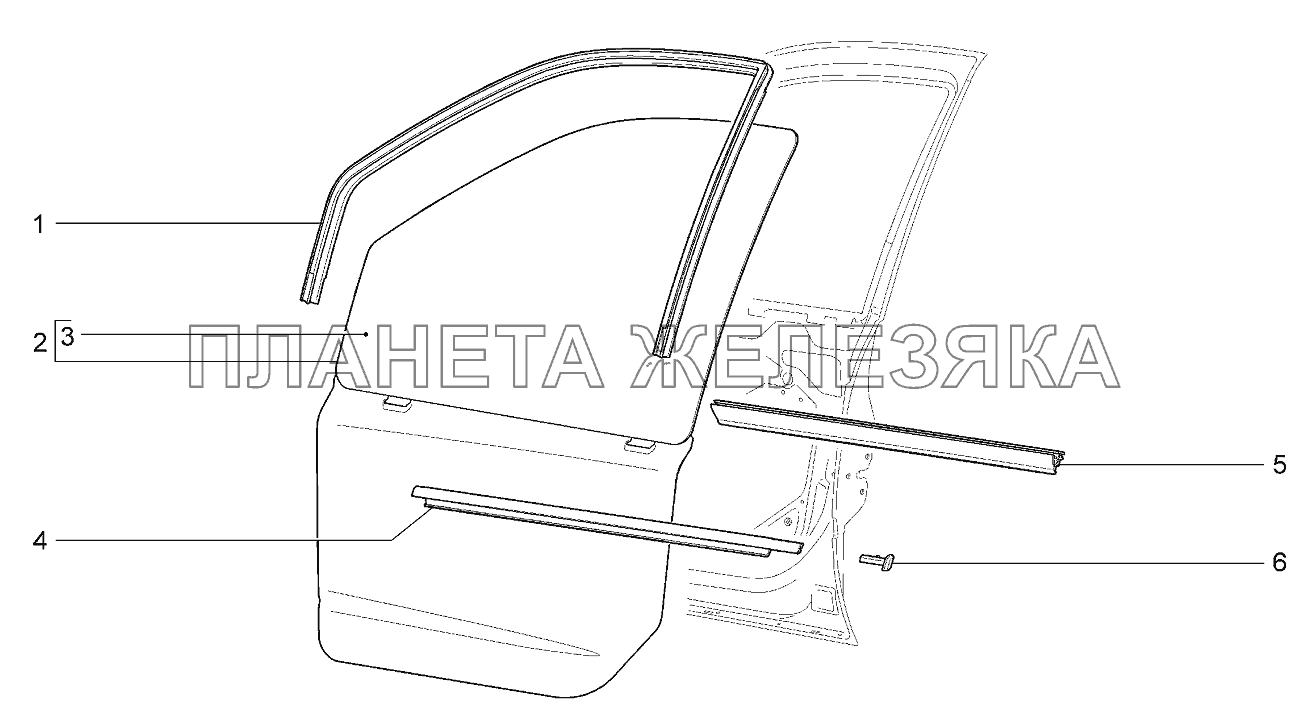 Окна передних дверей Lada Kalina 2192, 2194