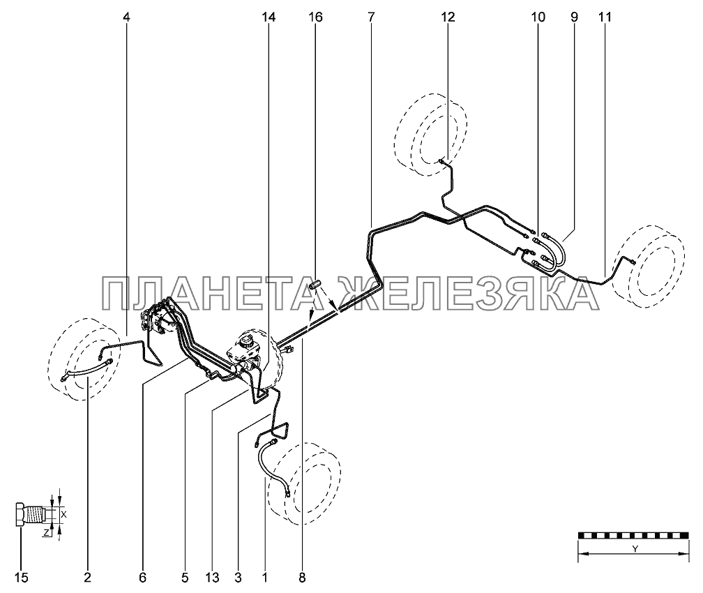 Трубки и шланги (ABS) Лада Ларгус 4601