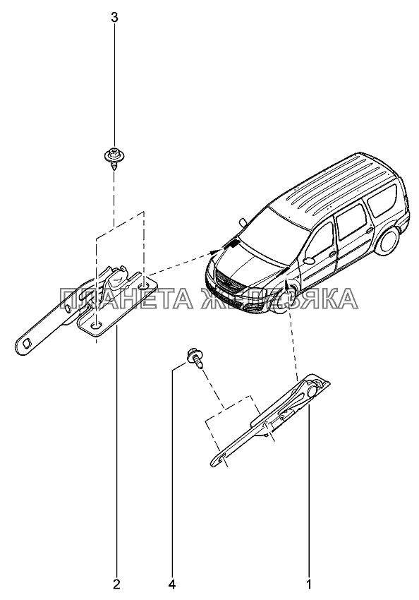 Петли капота Лада Ларгус 4601