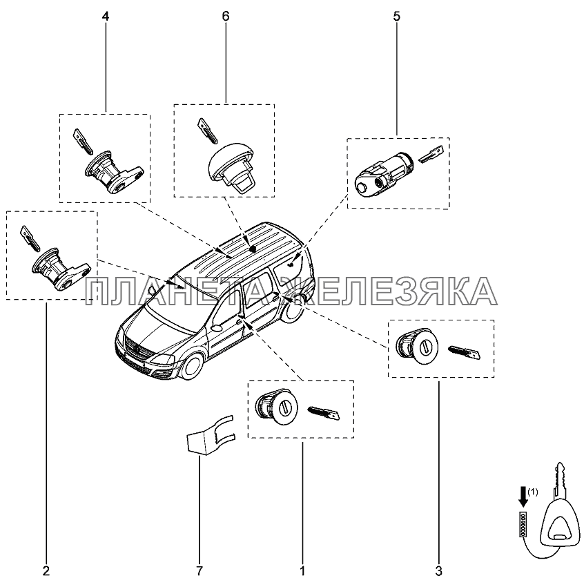 Замок (личинка) Лада Ларгус 4601