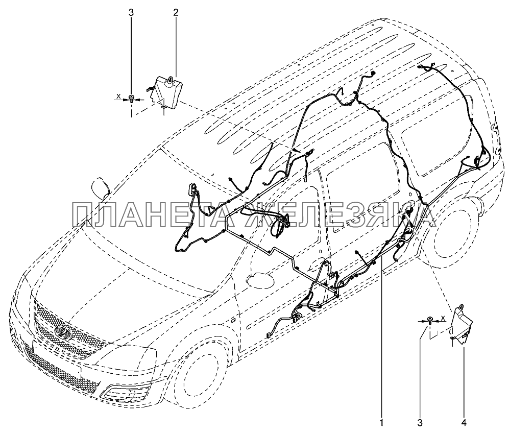 Жгуты проводов салона Лада Ларгус 4601