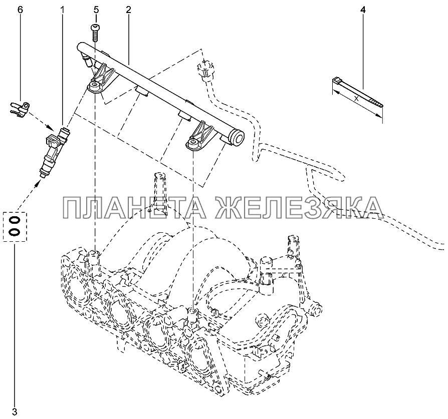 Рампа высокого давления (8 КЛ) Лада Ларгус 4601