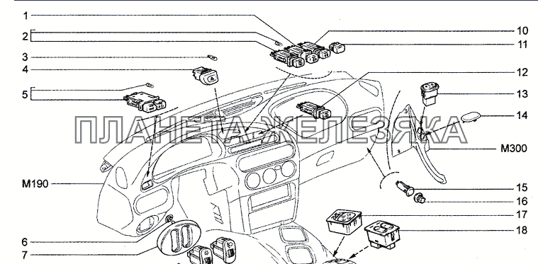 Выключатели Chevrolet Niva 1.7