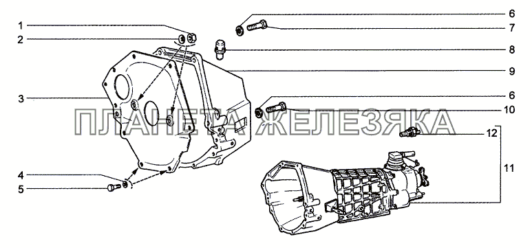 Картер сцепления и коробка передач Chevrolet Niva 1.7