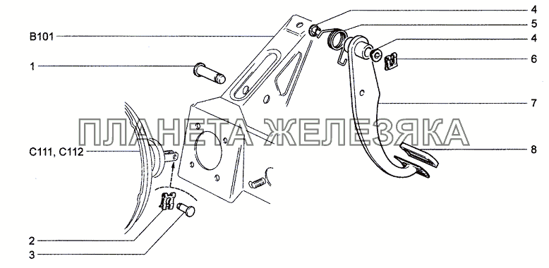 Педаль тормоза Chevrolet Niva 1.7