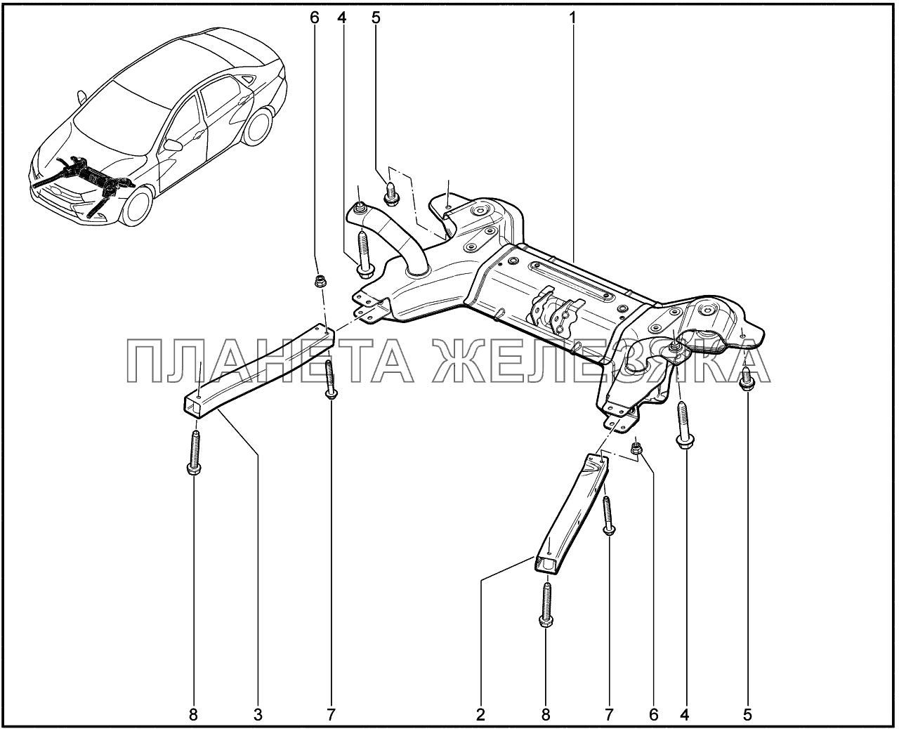 310110. Подрамник Lada Vesta