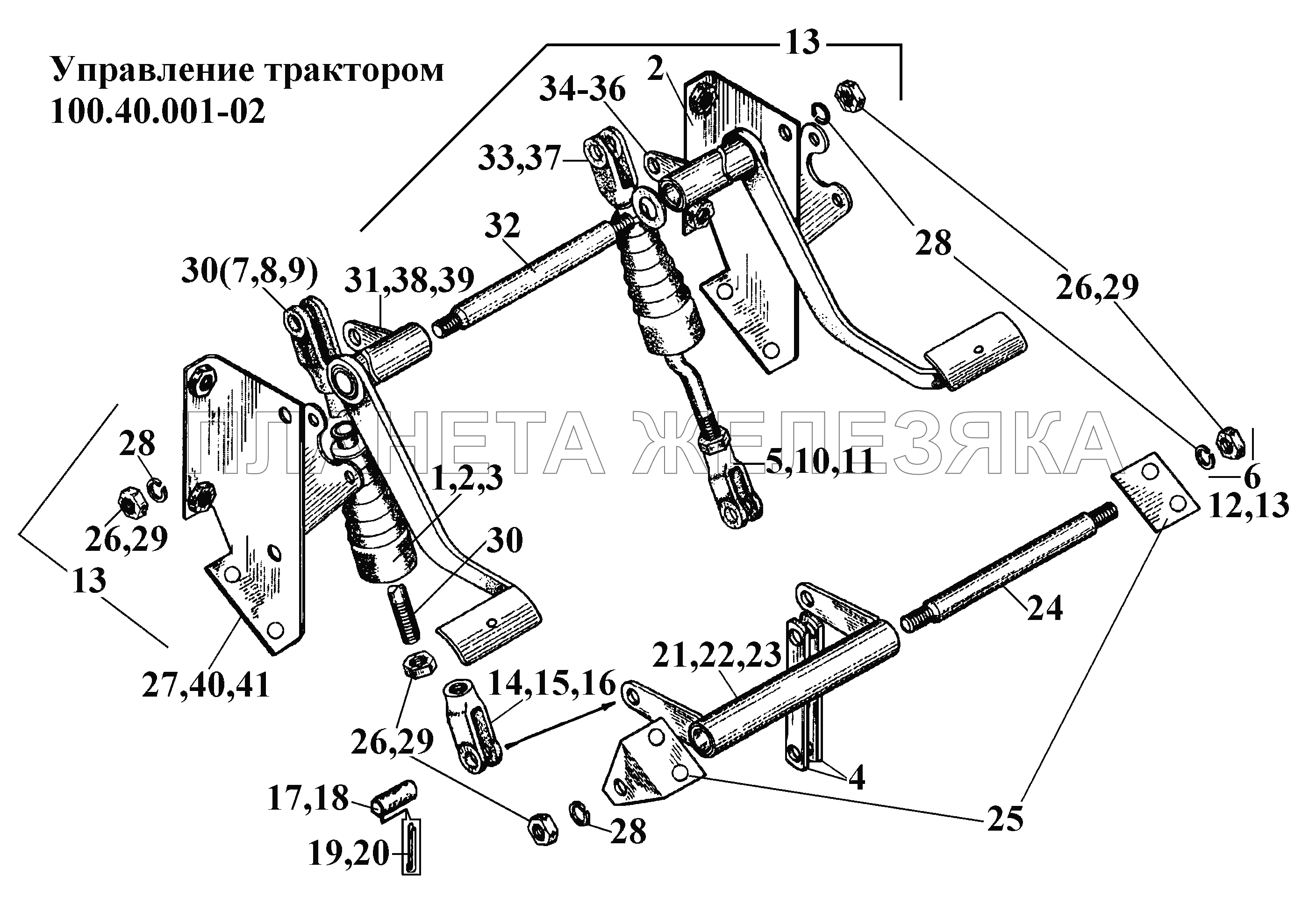 Управление трактором 100.40.001-02 (2) ВТ-100Д