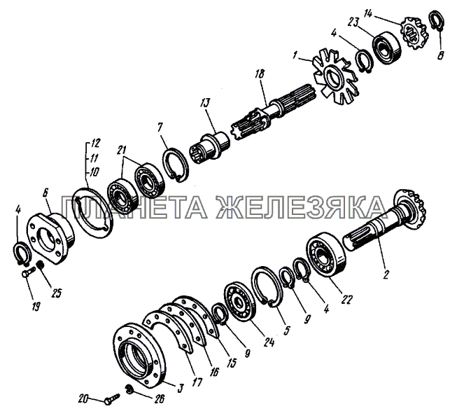 Передача главная (вал первичный) Т-30A-80