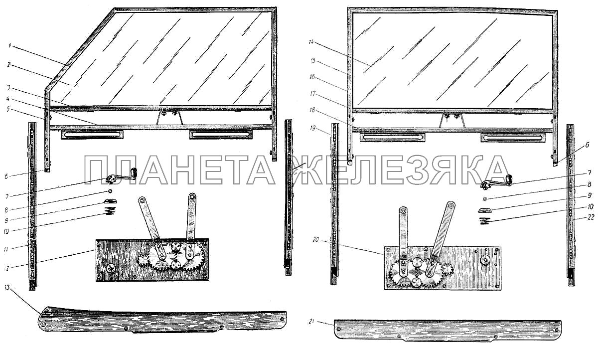 Стеклоподъемник двери ЗИС-110