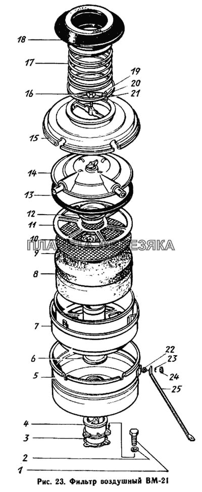 Фильтр воздушный ВМ-21 ЗИЛ-431410 Каталог 1989 г.