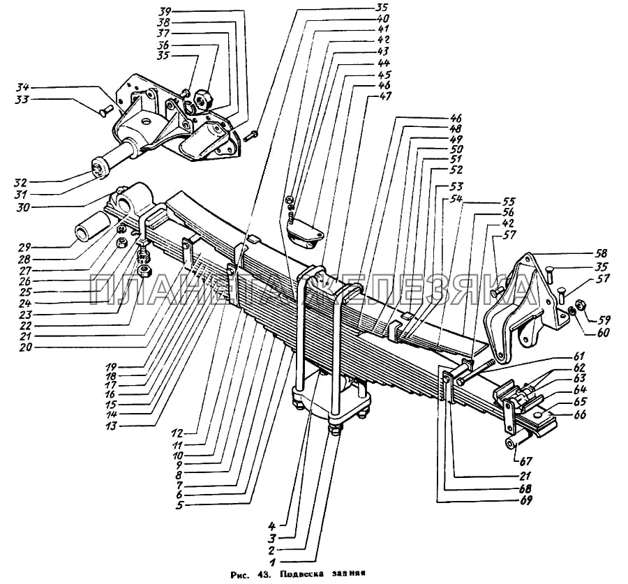 Подвеска задняя ЗИЛ-431410 Каталог 1989 г.