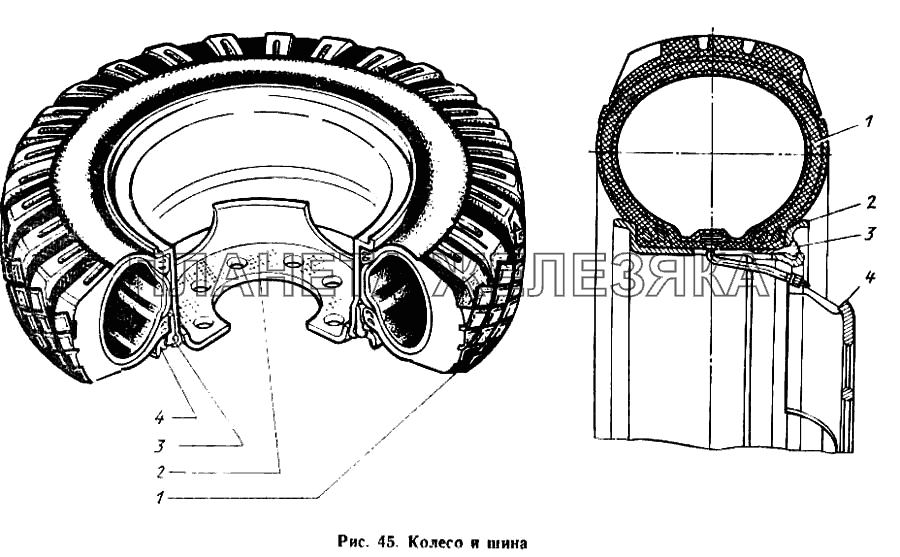 Колесо и шина ЗИЛ-431410 Каталог 1989 г.