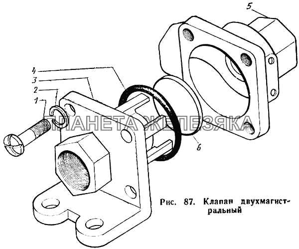 Клапан двухмагистральный ЗИЛ-431410 Каталог 1989 г.