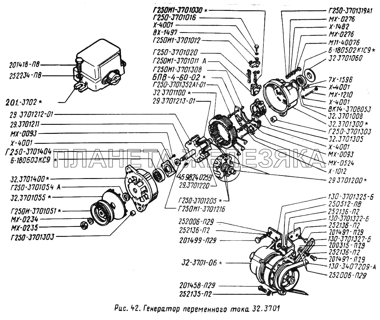 Генератор переменного тока 32.3701 ЗИЛ-431410 (130)