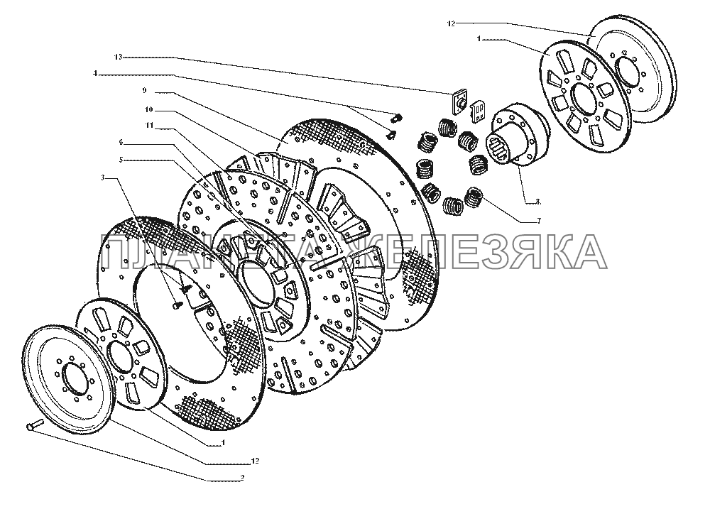 Ведомый диск сцепления ЗИЛ-43272Н, 43273Н