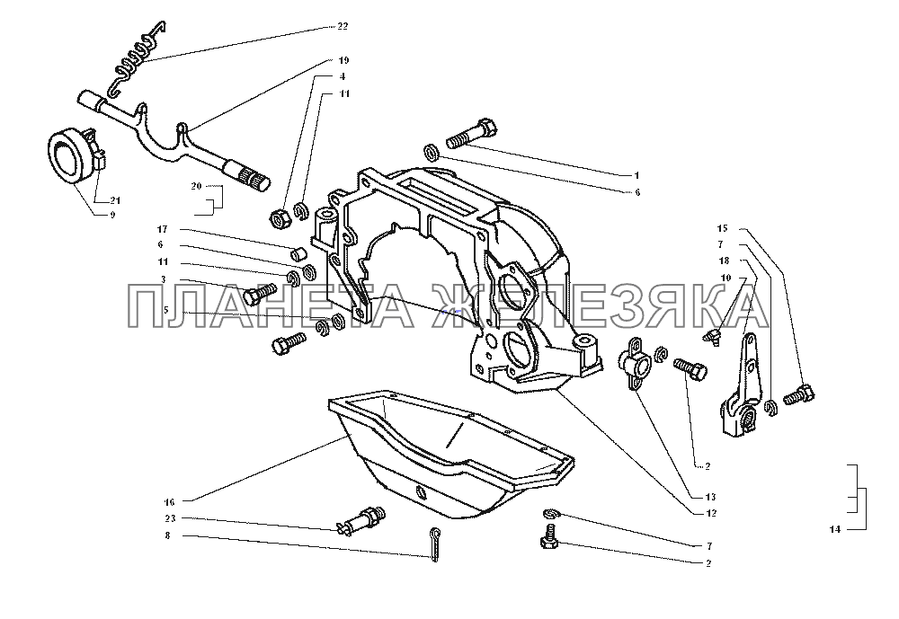 Картер сцепления ЗИЛ-43272Н, 43273Н
