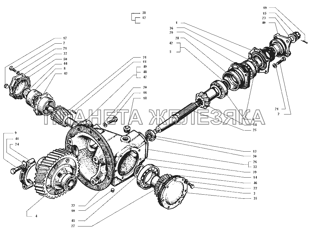 Главная передача переднего моста ЗИЛ-43272Н, 43273Н