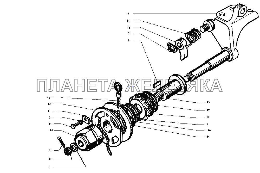 Лебедка держателя запасного колеса ЗИЛ-43272Н, 43273Н