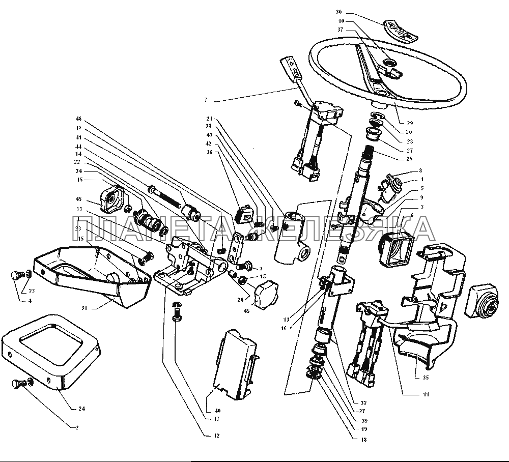 Колонка рулевого управления ЗИЛ-43272Н, 43273Н