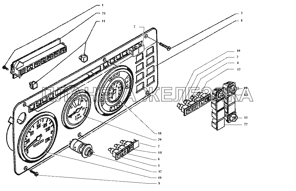 Щиток приборов автомобиля ЗИЛ-43272Н, 43273Н