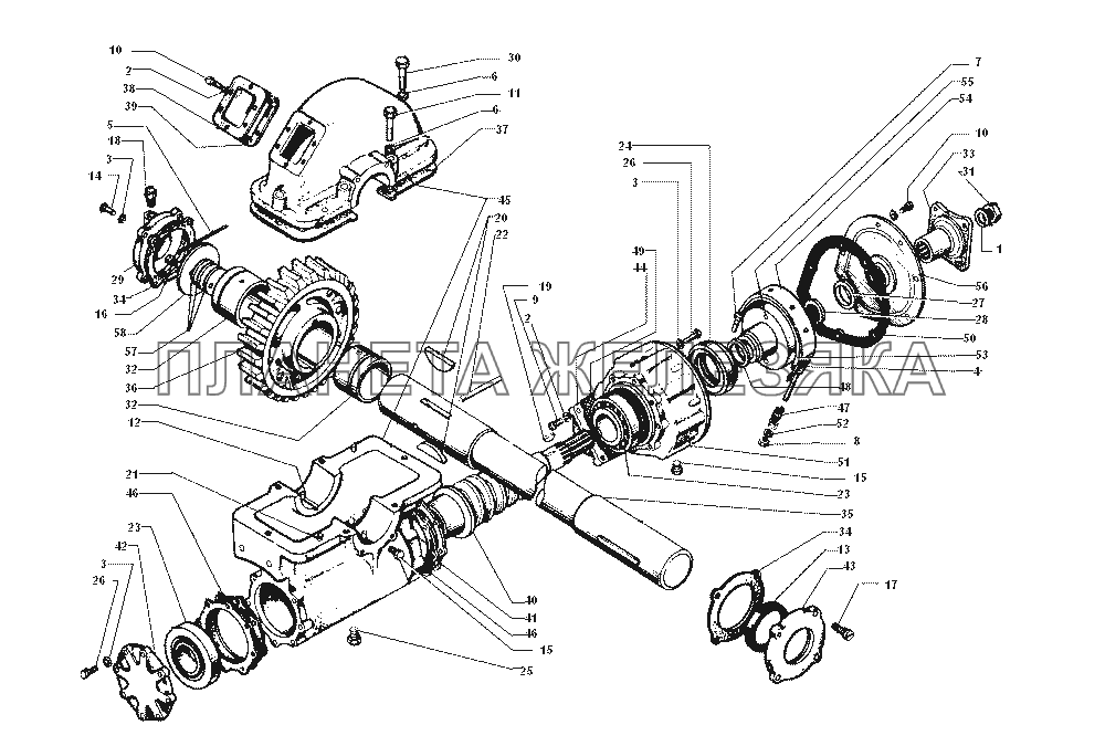 Редуктор лебедки ЗИЛ-43272Н, 43273Н