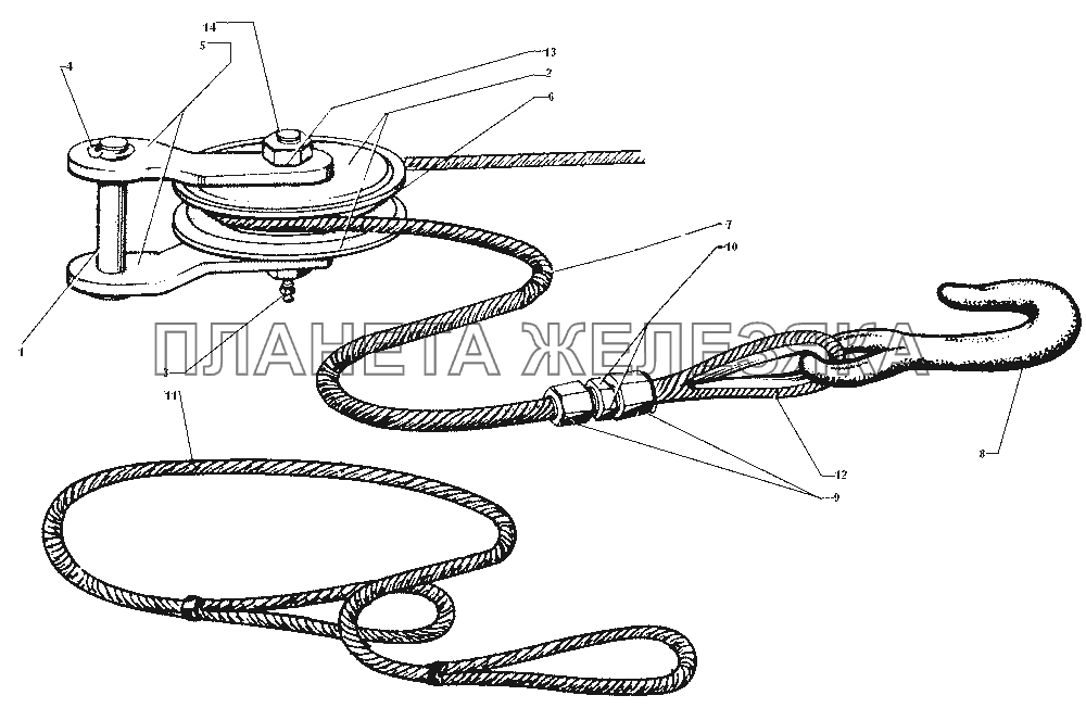 Блок лебедки ЗИЛ-43272Н, 43273Н