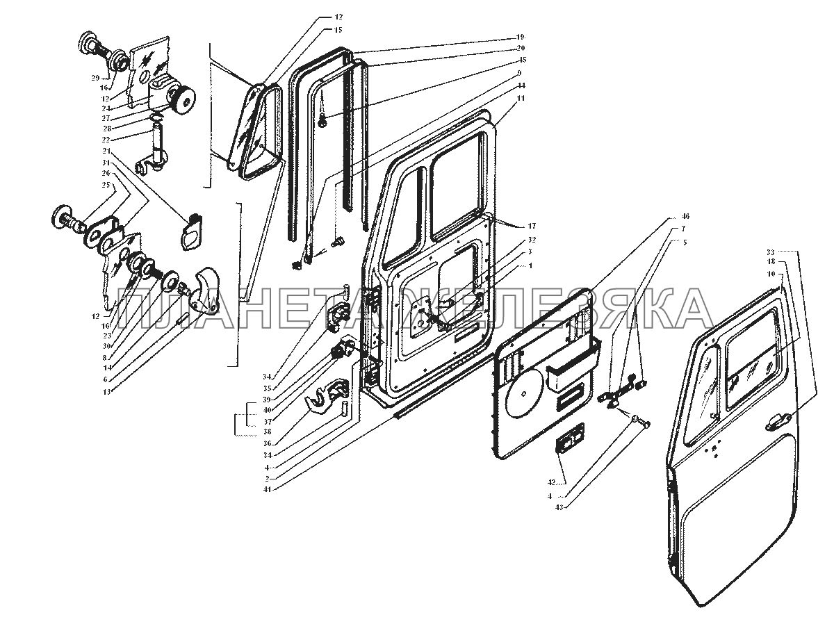 Дверь кабины ЗИЛ-43272Н, 43273Н