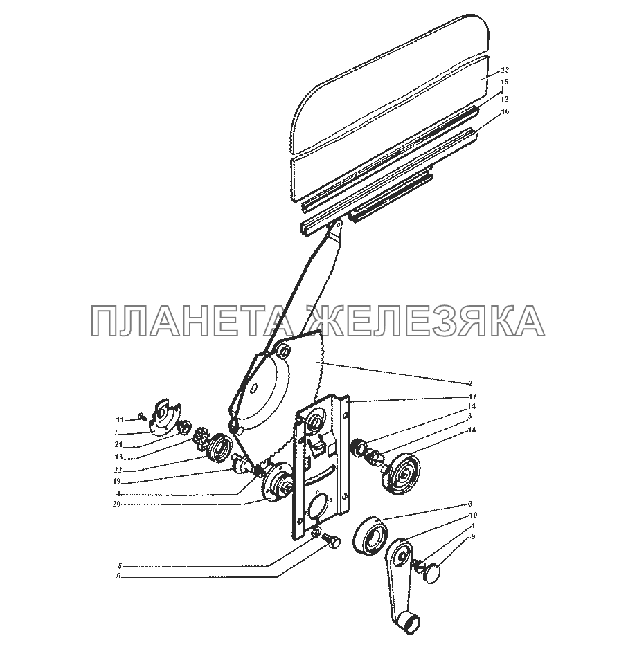 Стеклоподъемник двери ЗИЛ-43272Н, 43273Н