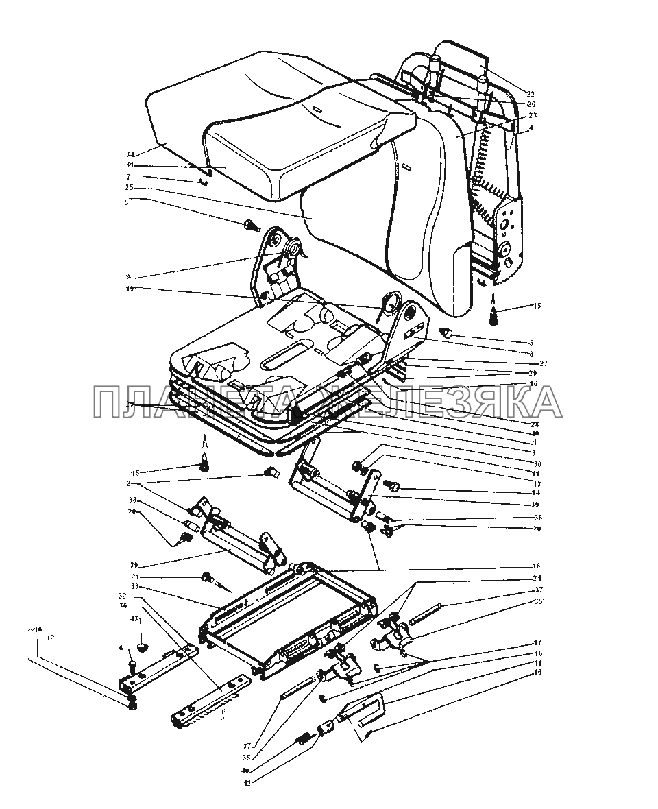 Сиденье водителя ЗИЛ-43272Н, 43273Н