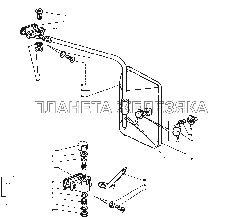 Зеркало кабины ЗИЛ-43272Н, 43273Н