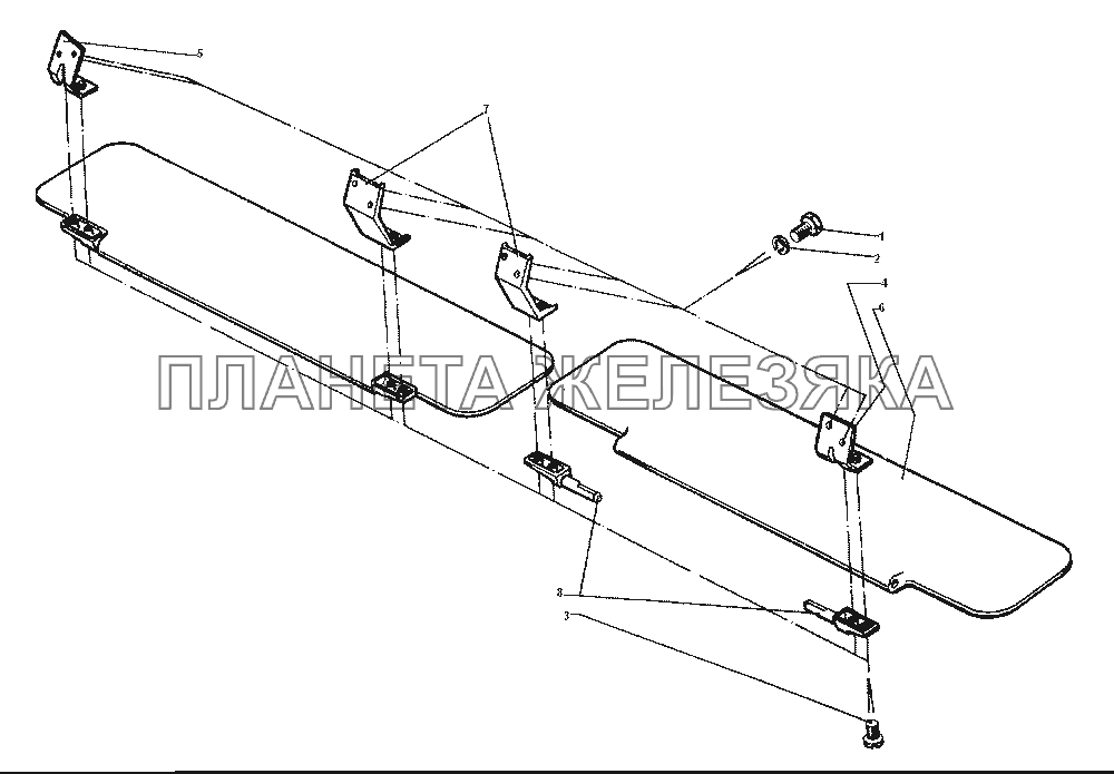 Противосолнечные козырьки ЗИЛ-43272Н, 43273Н