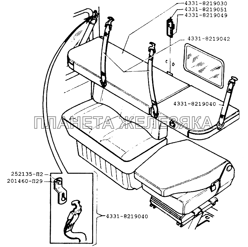 Спальное место автомобиля ЗИЛ-442160 ЗИЛ-433110