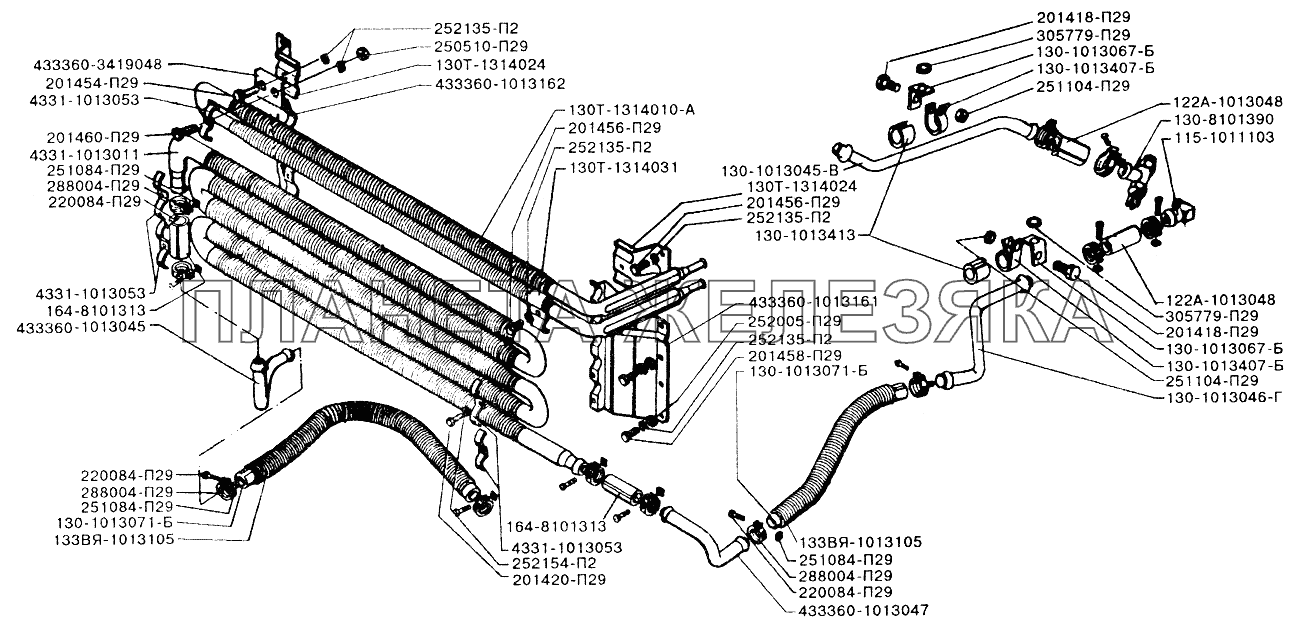 Установка масляных радиаторов ЗИЛ-433110