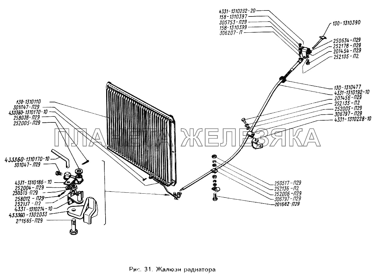 Жалюзи радиатора ЗИЛ-494560