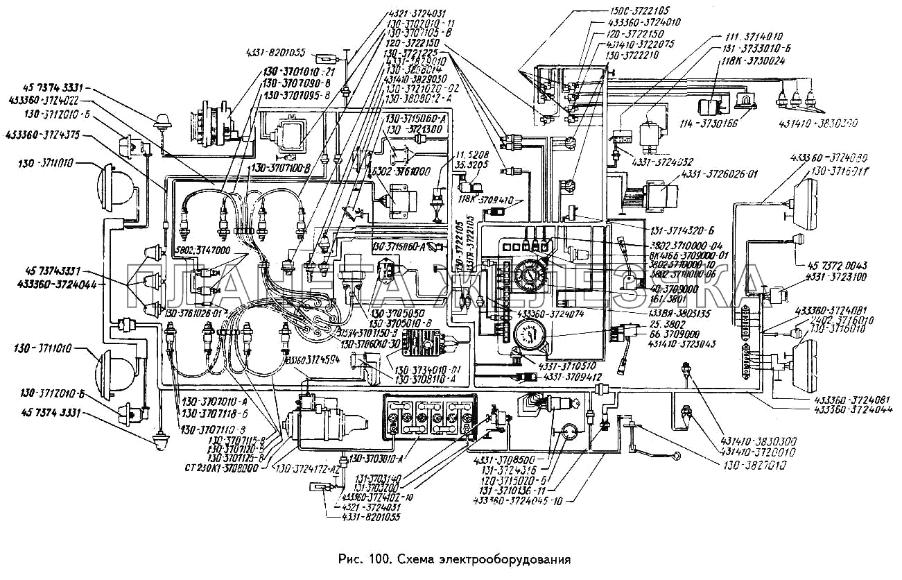 Схема электрооборудования ЗИЛ-442160