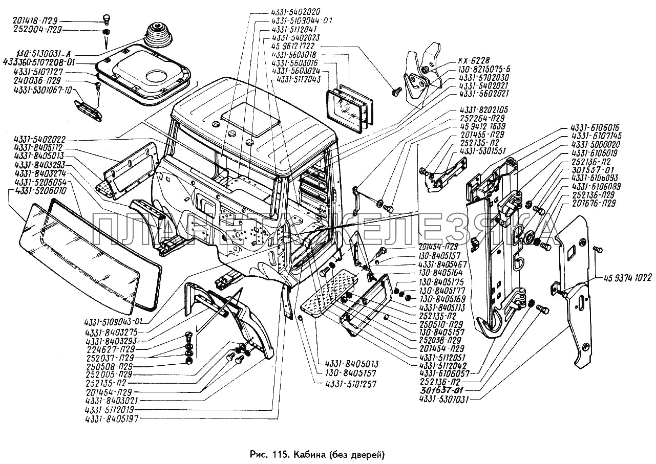 Кабина (без дверей) ЗИЛ-442160