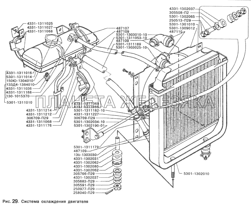 Система охлаждения двигателя ЗИЛ-5301