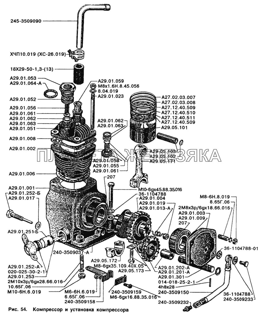 Компрессор и установка компрессора ЗИЛ-5301