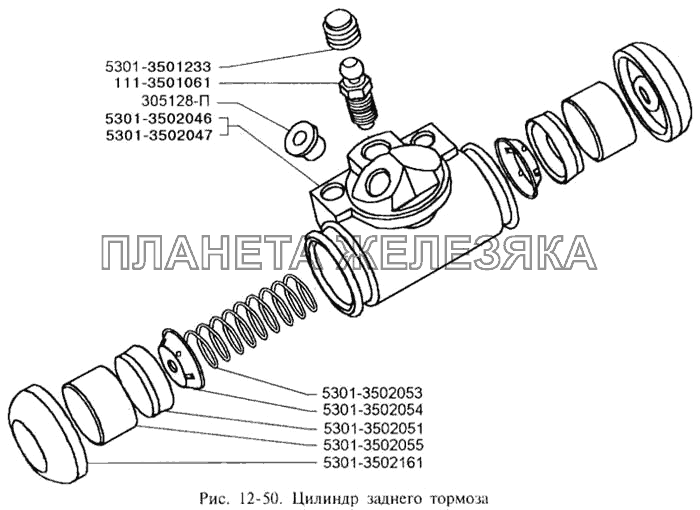 Цилиндр заднего тормоза ЗИЛ-3250