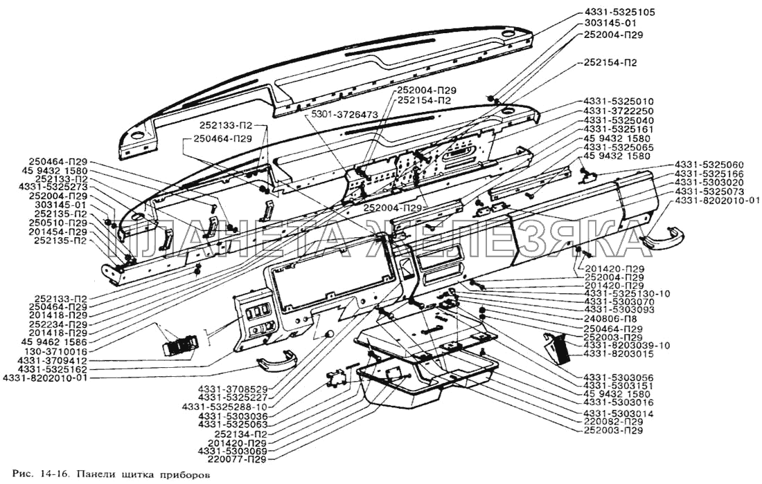 Панели щитка приборов ЗИЛ-3250