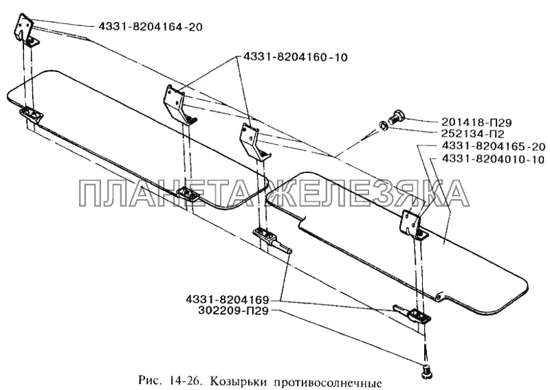 Козырьки противосолнечные ЗИЛ-3250