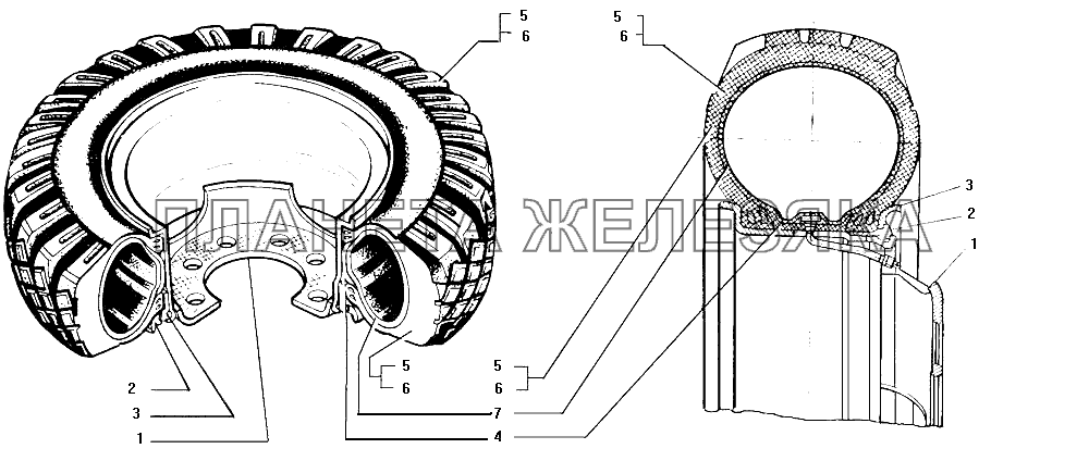 Колесо и шина ЗИЛ-130