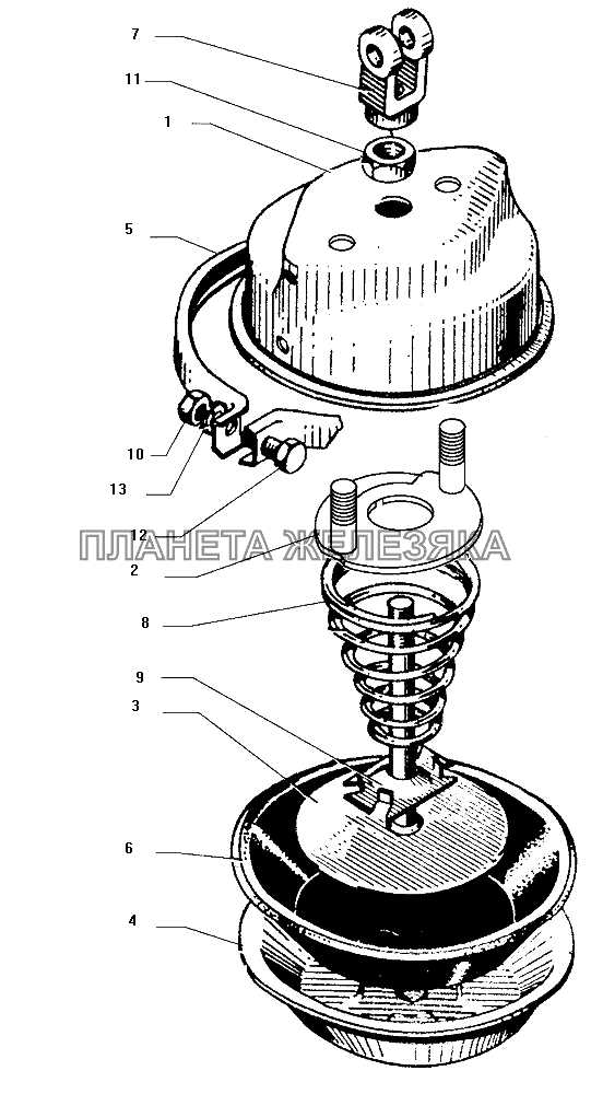 Передняя тормозная камера ЗИЛ-130