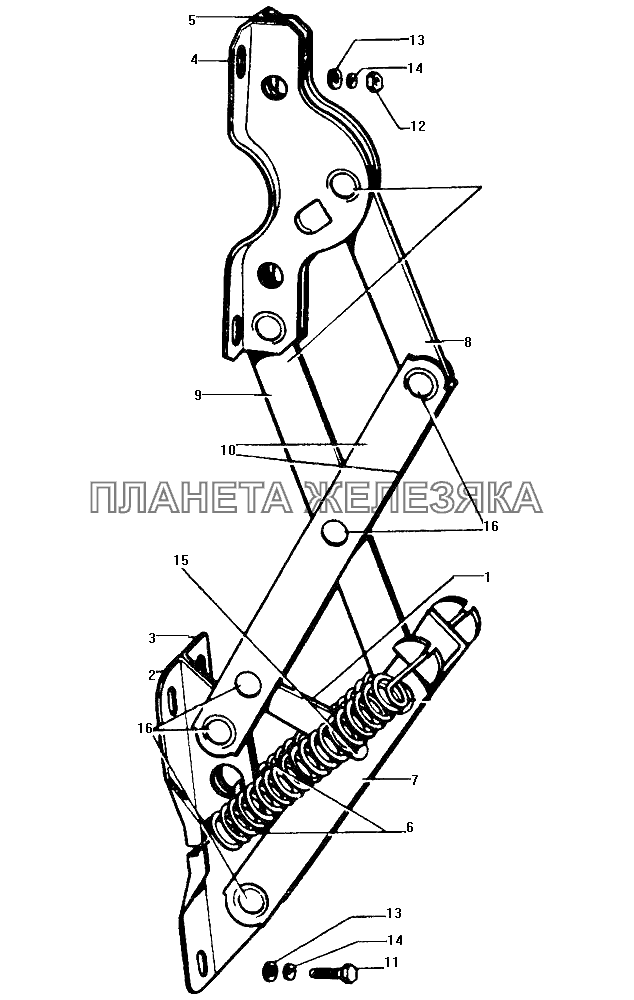 Навеска капота ЗИЛ-130